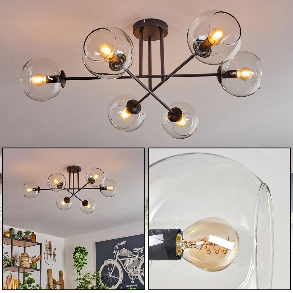 Koyoto Lámpara de Techo - Szkło 15 cm Transparente, 6 luces main product photo