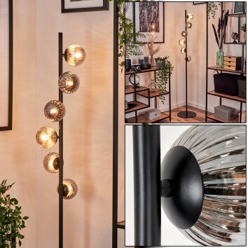 Remaisnil Lámpara de Pie - Cristal 10 cm Ahumado, 6 luces