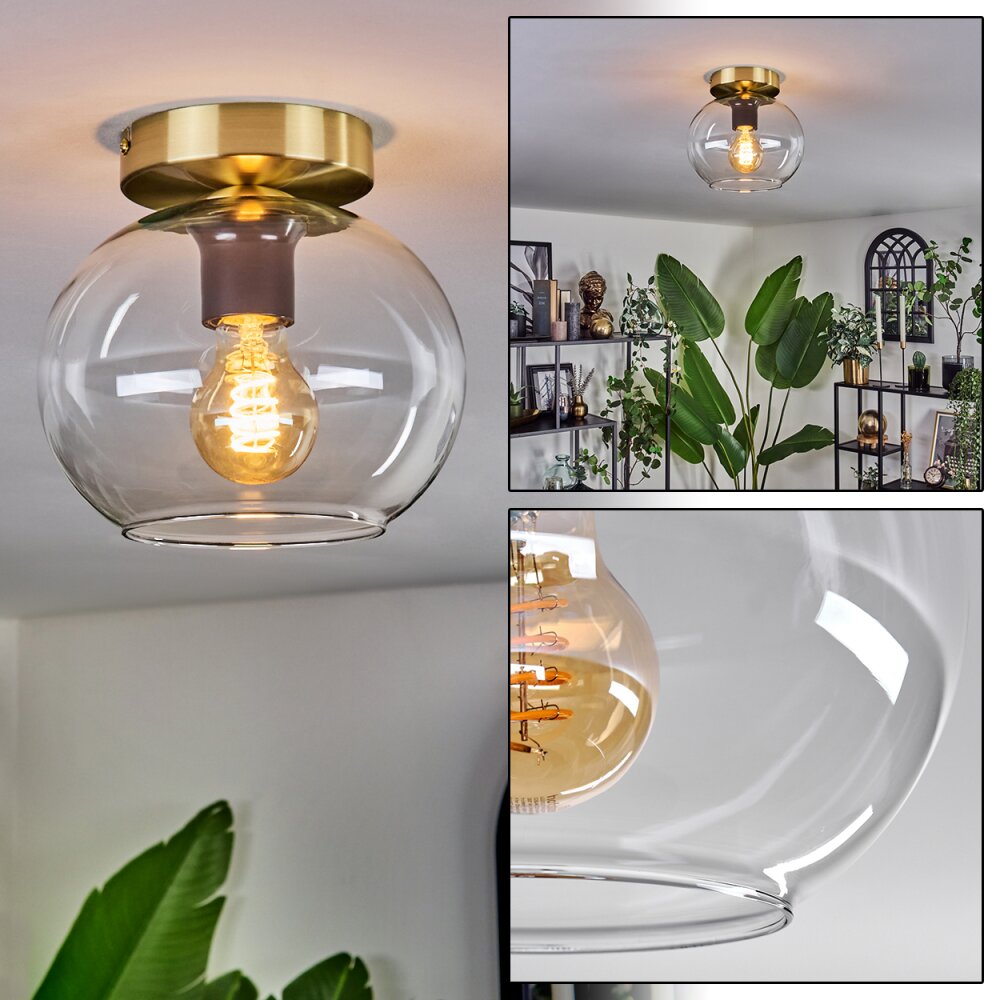 Apedo Lámpara de Techo - Szkło 20 cm dorado, Negro, 1 luz main product photo