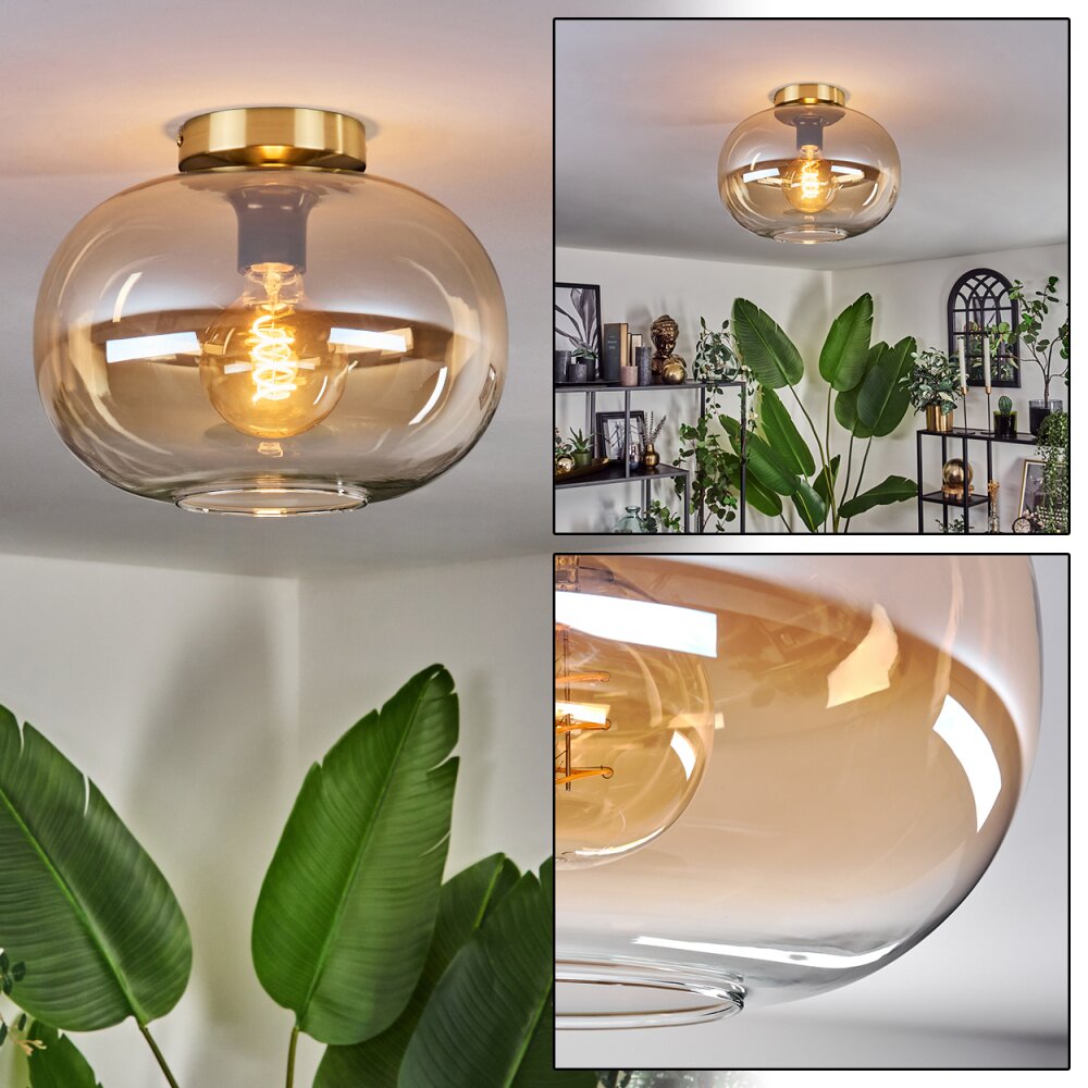 Apedo Lámpara de Techo - Szkło 30 cm dorado, Negro, 1 luz main product photo