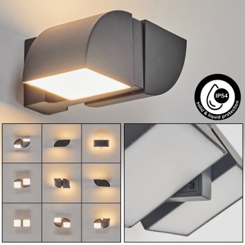 Kontenga Aplique para exterior LED Antracita, 2 luces