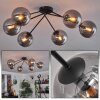Gastor Lámpara de Techo - Cristal 15 cm Ahumado, 6 luces