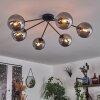 Gastor Lámpara de Techo - Cristal 15 cm Ahumado, 6 luces