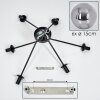 Gastor Lámpara de Techo - Cristal 15 cm Ahumado, 6 luces