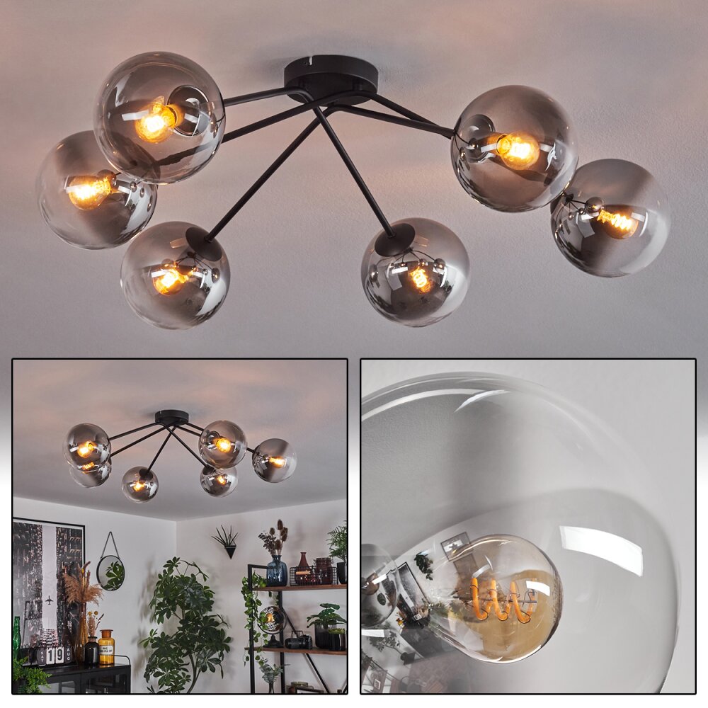 Gastor Lámpara de Techo - Szkło 15 cm Transparente, Ahumado, 6 luces main product photo