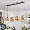 Ripoll Lámpara Colgante - Cristal 25 cm Colores ámbar, 4 luces