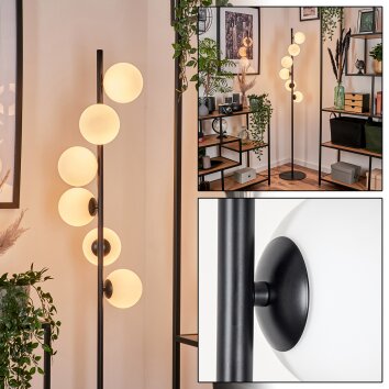 Remaisnil Lámpara de Pie - Cristal 12 cm Blanca, 6 luces