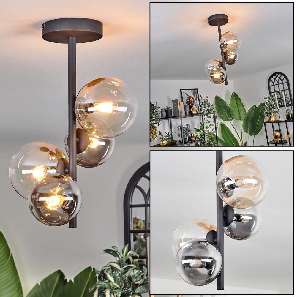 Chehalis Lámpara de Techo - Szkło 10 cm, 12 cm Colores ámbar, Transparente, Ahumado, 4 luces main product photo