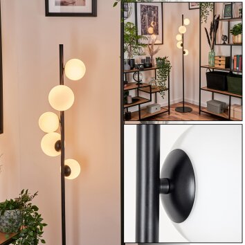 Remaisnil Lámpara de Pie - Cristal 10 cm, 12 cm Blanca, 5 luces