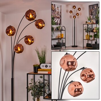 Ripoll Lámpara de Pie - Cristal 15 cm Color cobre, 5 luces