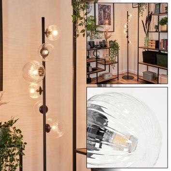 Remaisnil Lámpara de Pie - Cristal 10 cm, 12 cm, 15 cm Transparente, 6 luces