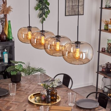 Ripoll Lámpara Colgante - Cristal 30 cm Colores ámbar, 4 luces