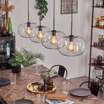 Ripoll Lámpara Colgante - Cristal 30 cm Transparente, 4 luces