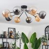 Chehalis Lámpara de Techo - Cristal 15 cm dorado, Negro, 8 luces