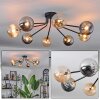Chehalis Lámpara de Techo - Cristal 12 cm dorado, Negro, 8 luces