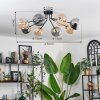 Chehalis Lámpara de Techo - Cristal 15 cm dorado, Negro, 8 luces