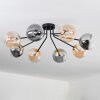 Chehalis Lámpara de Techo - Cristal 15 cm dorado, Negro, 8 luces