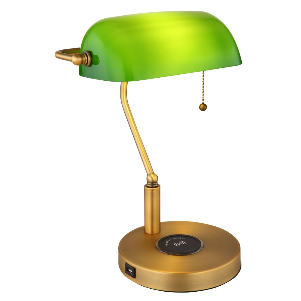 Globo ANTIQUE Lámpara banquero Latón antiguo, 1 luz main product photo
