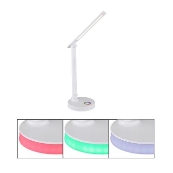 Globo GERALDO Lámpara de mesa LED Blanca, 1 luz, Cambia de color