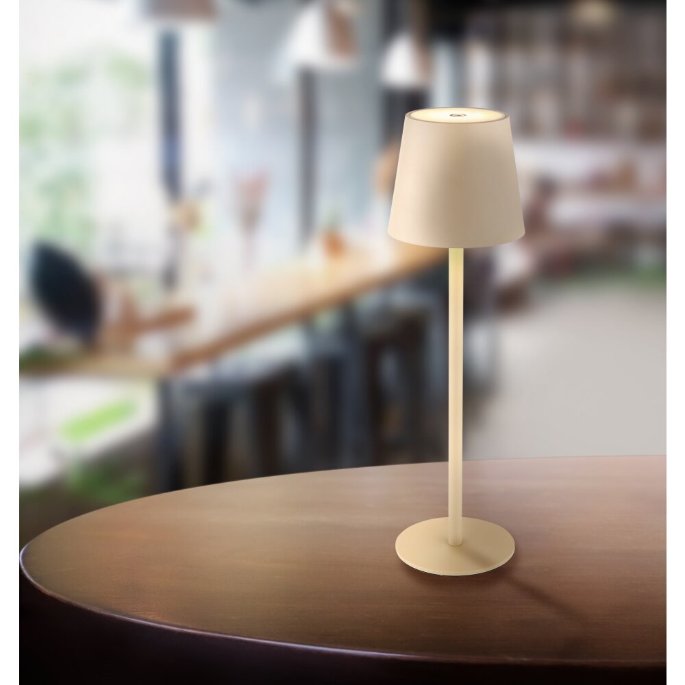 Globo VANNIE Lámpara de mesa LED Color arena, Blanca, 1 luz main product photo