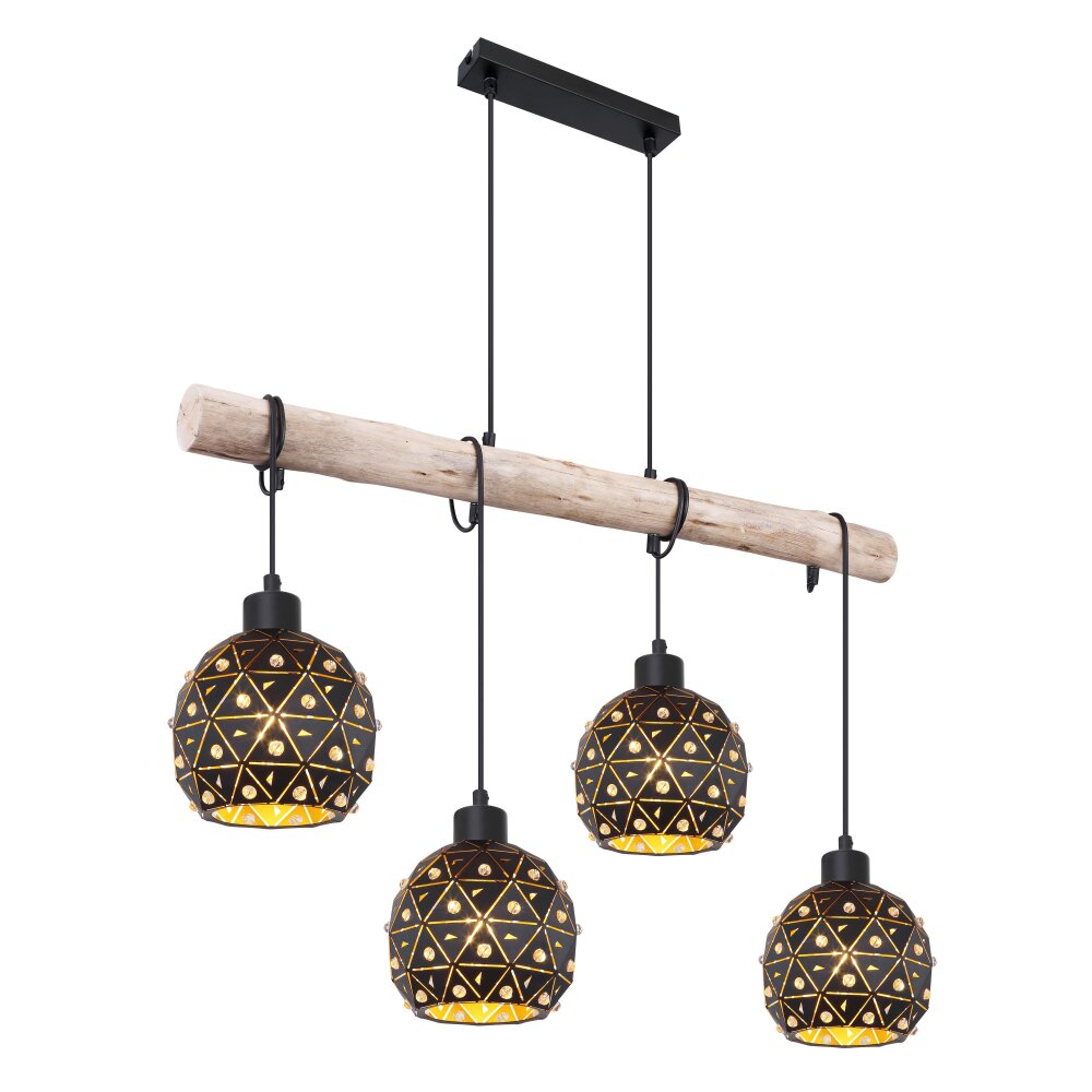 Globo JODIE Lámpara Colgante dorado, Negro, 4 luces main product photo