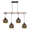 Globo JODIE Lámpara Colgante dorado, Negro, 4 luces