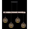 Globo JODIE Lámpara Colgante dorado, Negro, 4 luces