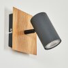 Javel Aplique Gris, Color madera, Negro, 1 luz