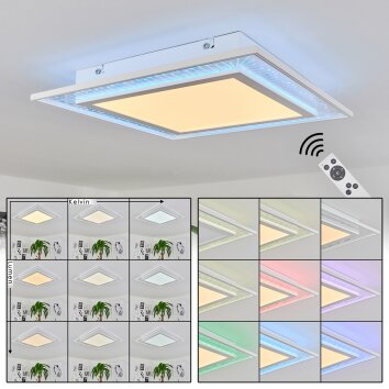 Haumonia Lámpara de Techo LED Blanca, 2 luces, Mando a distancia, Cambia de color Haumonia Lámpara de Techo LED Blanca, 2 luces, Mando a distancia, Cambia de color