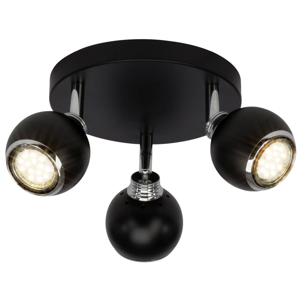 Brilliant Ina Lámpara focos circular LED Cromo, Negro, 3 luces main product photo