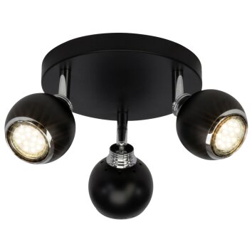 Brilliant Ina Lámpara focos circular LED Cromo, Negro, 3 luces