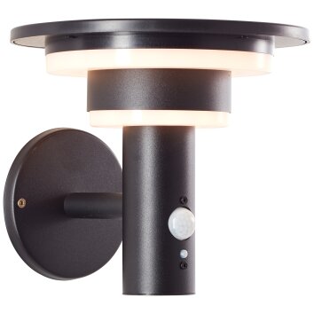 Brilliant Garvina Aplique para exterior LED Negro, 1 luz, Sensor de movimiento