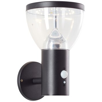 Brilliant Tulip Aplique para exterior LED Negro, 1 luz, Sensor de movimiento