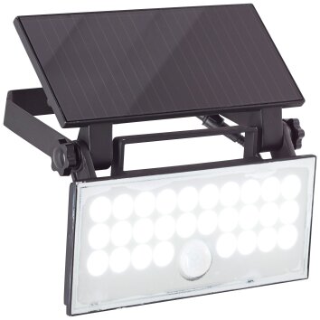 Brilliant Luton Aplique para exterior LED Negro, 1 luz, Sensor de movimiento
