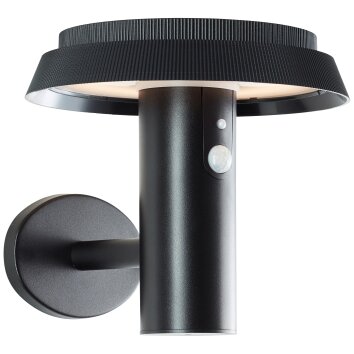 Brilliant Alvero Aplique para exterior LED Negro, 1 luz, Sensor de movimiento