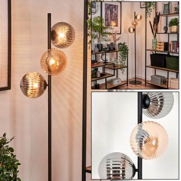 Remaisnil Lámpara de Pie - Cristal 15 cm Negro, 3 luces