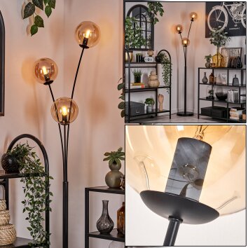 Gastor Lámpara de Pie - Cristal 15 cm Colores ámbar, 3 luces