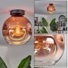 Ripoll Lámpara de Techo - Cristal 25 cm Transparente, Color cobre, 1 luz
