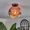 Ripoll Lámpara de Techo - Cristal 25 cm Transparente, Color cobre, 1 luz