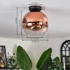 Ripoll Lámpara de Techo - Cristal 25 cm Transparente, Color cobre, 1 luz