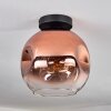 Ripoll Lámpara de Techo - Cristal 25 cm Transparente, Color cobre, 1 luz