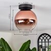 Koyoto Lámpara de Techo - Szkło 20 cm Transparente, Color cobre, 1 luz