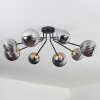 Chehalis Lámpara de Techo - Cristal 12 cm, 15 cm dorado, Negro, 8 luces