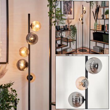 Remaisnil Lámpara de Pie - Cristal 10 cm, 12 cm Negro, 5 luces