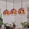Ripoll Lámpara Colgante - Szkło 30 cm Transparente, Color cobre, 3 luces