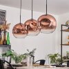 Ripoll Lámpara Colgante - Szkło 30 cm Transparente, Color cobre, 3 luces