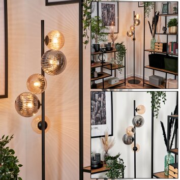 Remaisnil Lámpara de Pie - Cristal 12 cm, 15 cm Negro, 5 luces