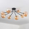 Chehalis Lámpara de Techo - Cristal 12 cm, 15 cm dorado, Negro, 8 luces