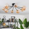 Chehalis Lámpara de Techo - Cristal 12 cm, 15 cm dorado, Negro, 8 luces