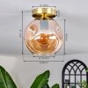 Ripoll Lámpara de Techo - Cristal 20 cm dorado, Negro, 1 luz